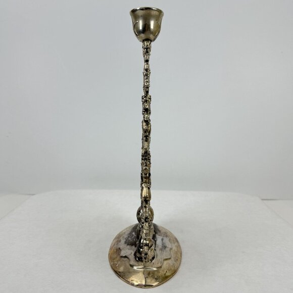 Vintage Godinger Silver Art Christmas Tree Candle Holder Silver-Plated 10" - Picture 2 of 11